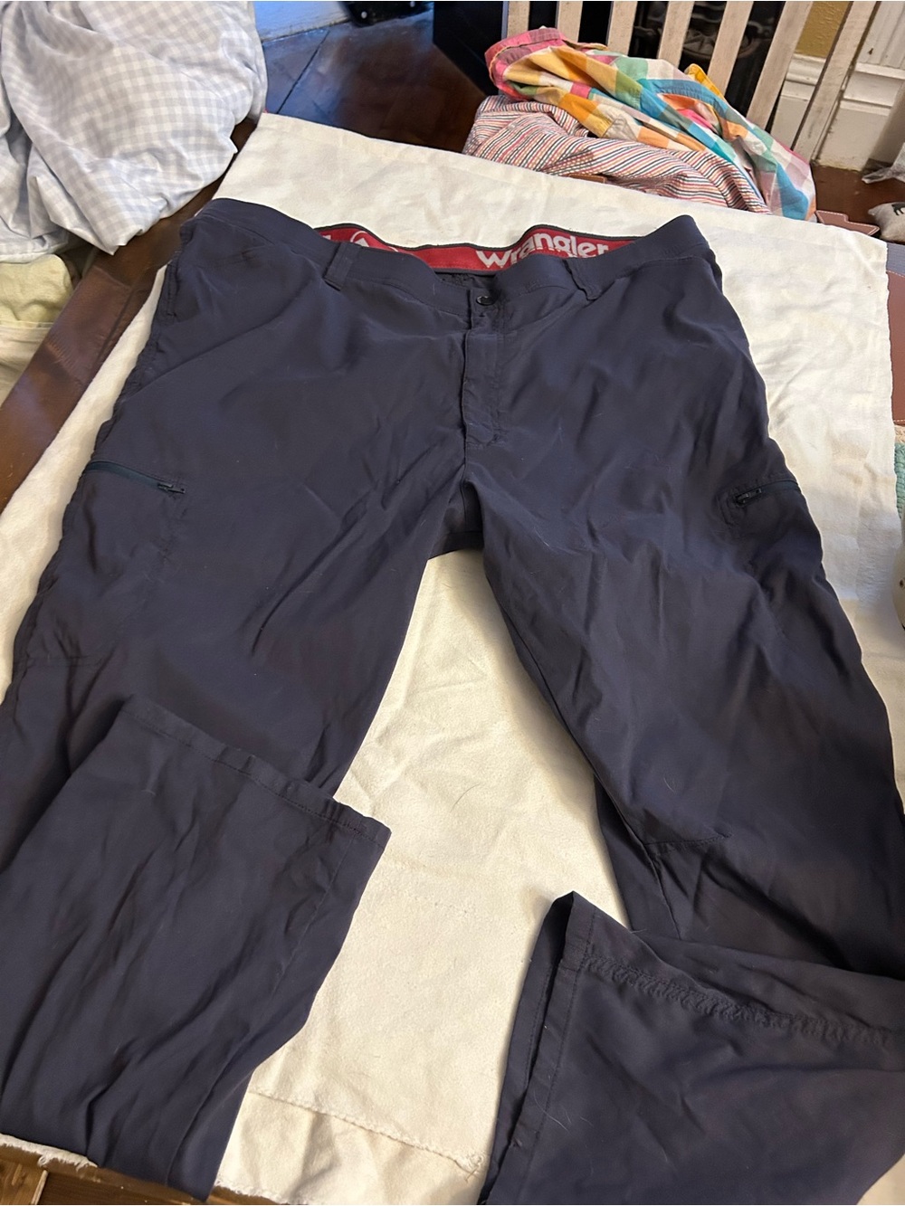 Wrangler Men's Dark Navy Cargo Pants with Zip Pockets